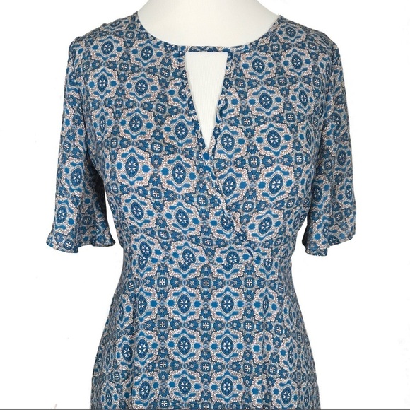 Lush Floral Hearts Flutter Sleeve Dress Size SMALL Retro - Picture 4 of 12